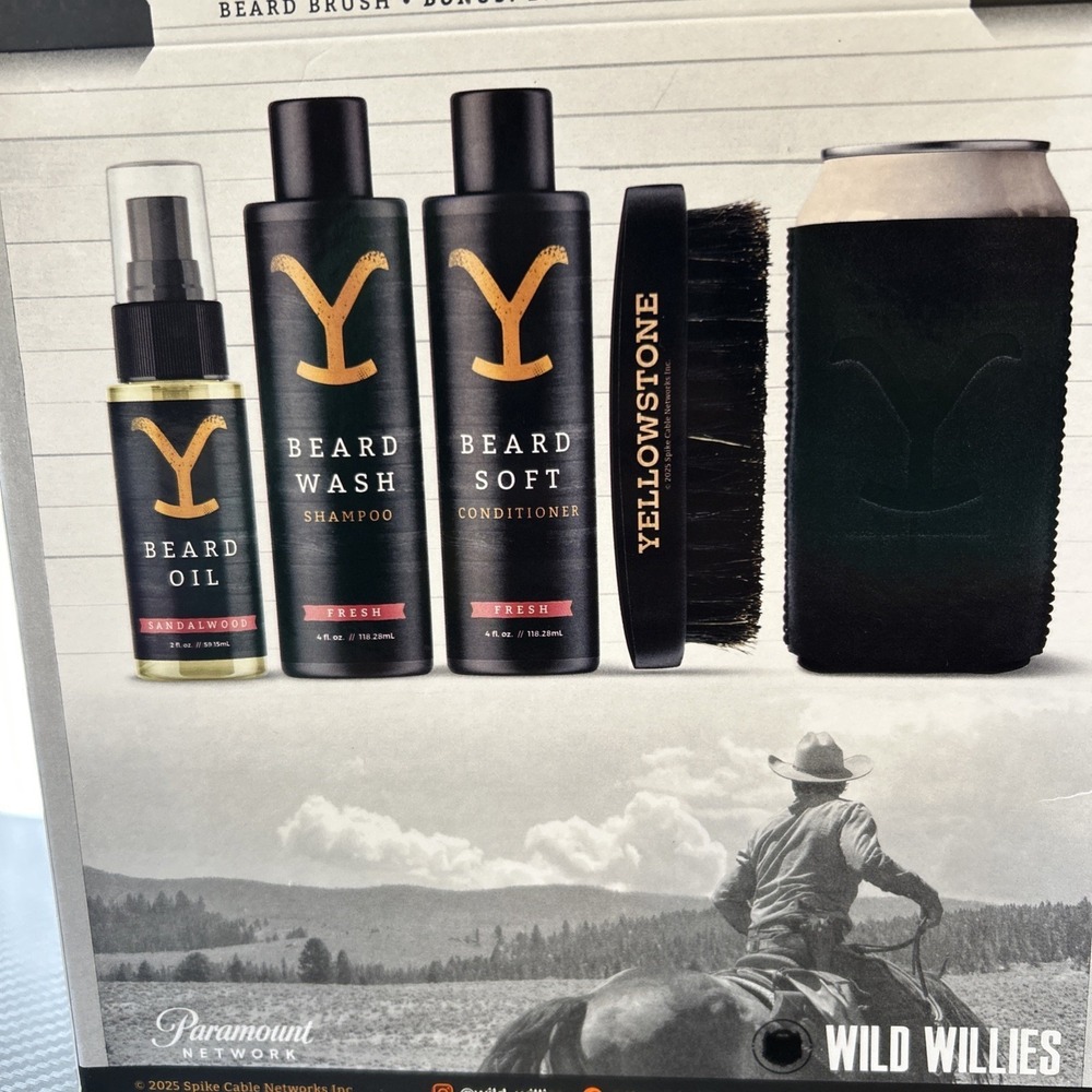 Wild Willies Yellowstone Collection "The Cowboy" Premium Beard Gift Set New‎